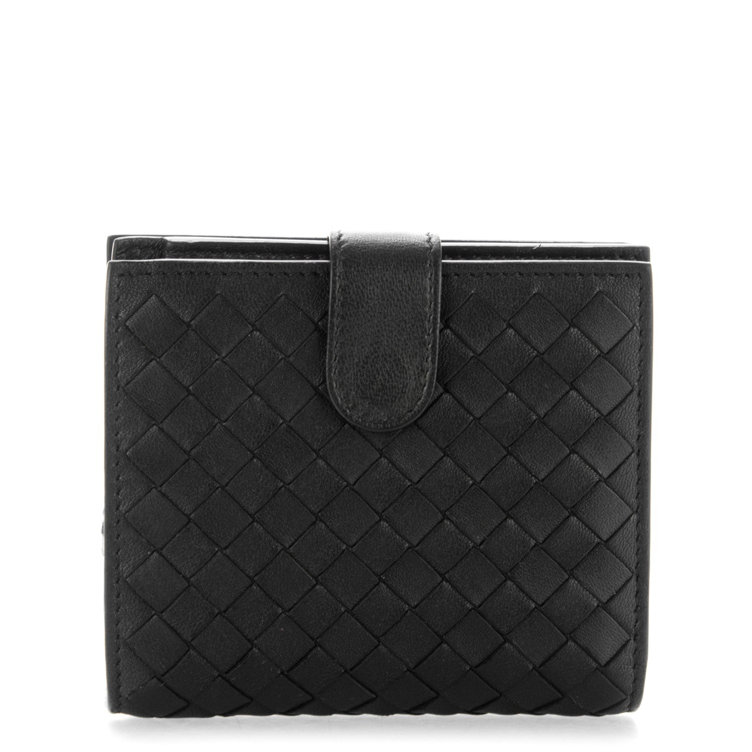 Bottega Veneta Nappa Intrecciato French Flap Wallet Nero Black 1 of 8