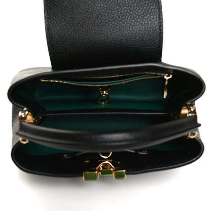 Louis Vuitton Taurillon Malachite Effect Capucines BB Black 5 of 9