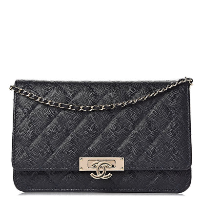 Chanel Caviar Quilted Golden Class Wallet On Chain WOC Navy 1 of 12