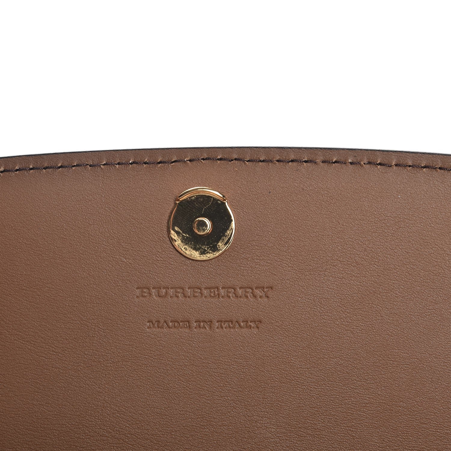 Burberry Derby Calfskin House Check Henley Wallet On Chain Tan 6 of 7