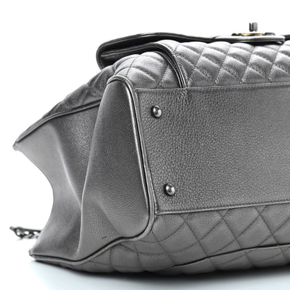 Chanel Metallic Grained Calfskin Quilted Large Casual Pocket Tote Silver 8 of 9