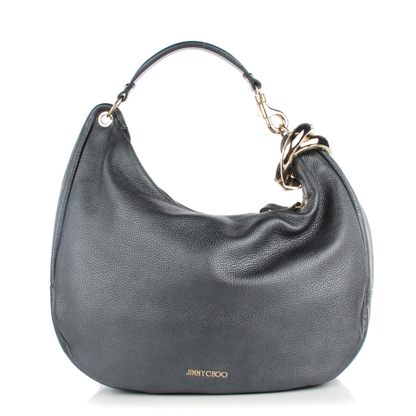 Metallic Deerskin Large Solar Hobo Anthracite