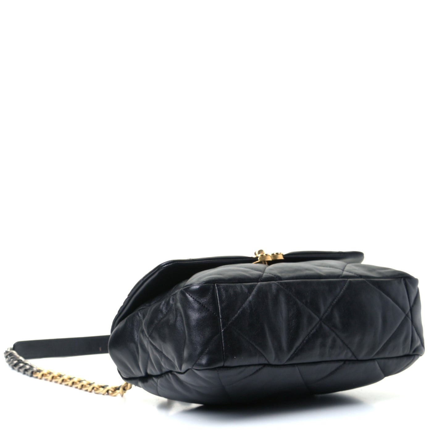 Lambskin Quilted Large Chanel 19 Flap Black
