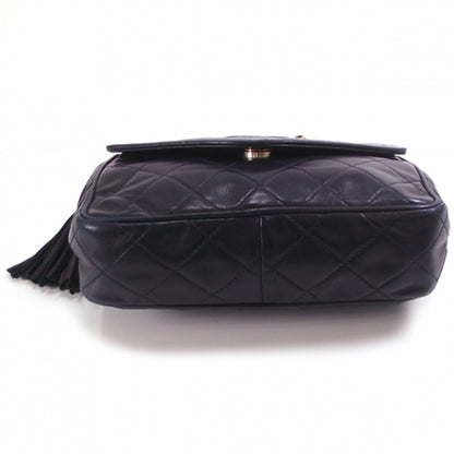Chanel Vintage Quilted Envelope Tassel Bag Navy 4 of 12