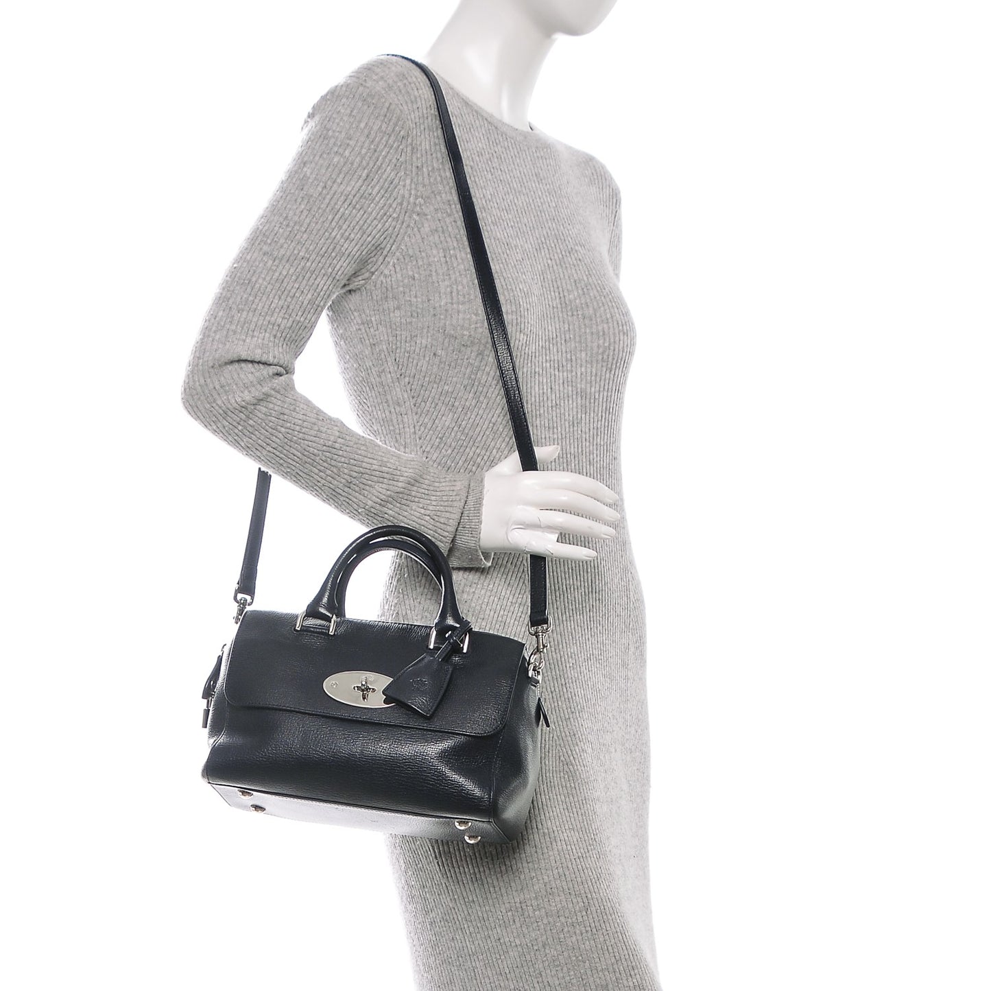 Glossy Goatskin Small Del Rey Satchel Midnight
