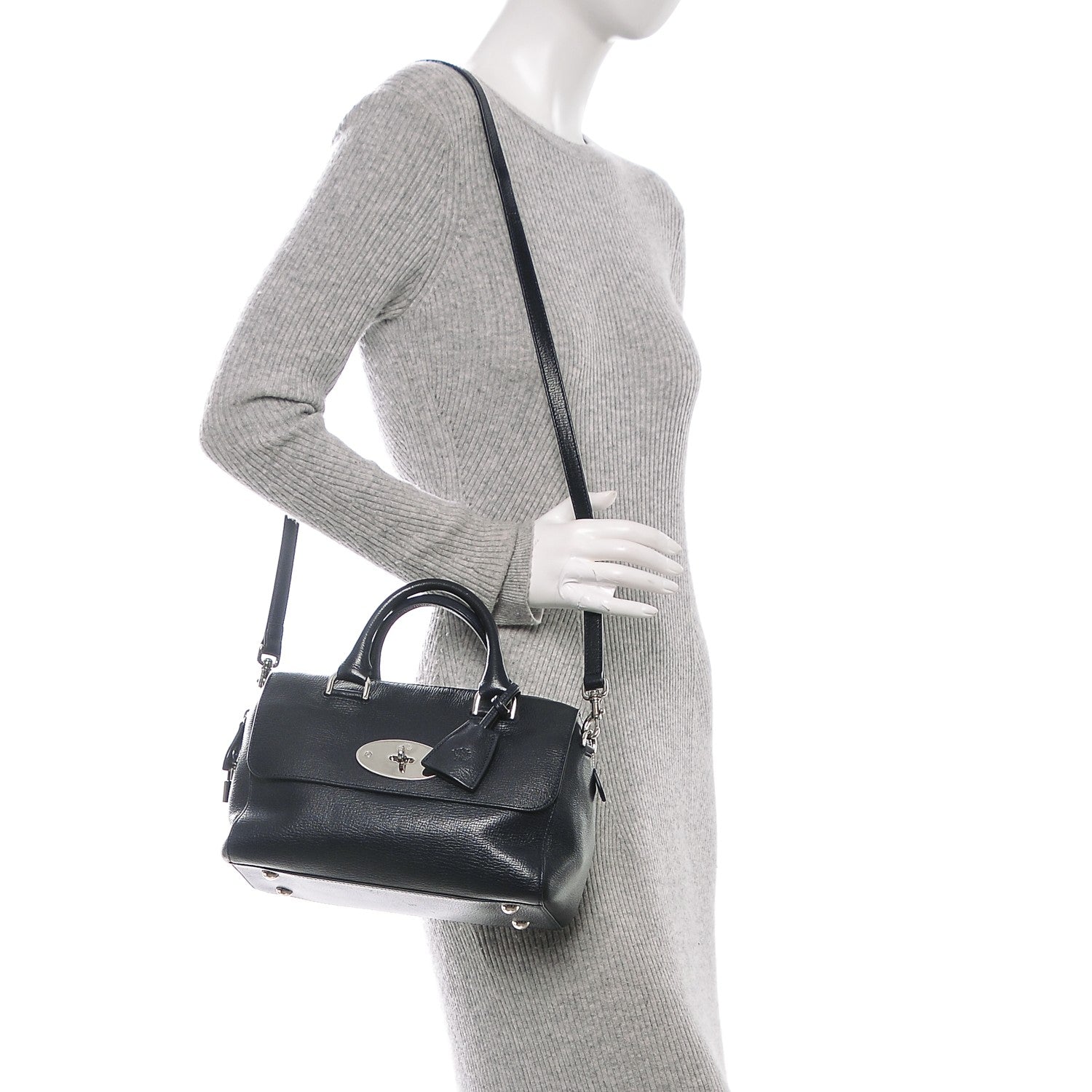 Mulberry Glossy Goatskin Small Del Rey Satchel Midnight 2 of 7