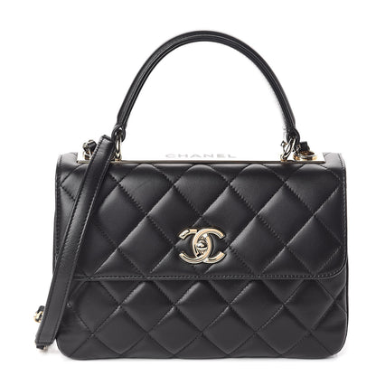 Chanel Lambskin Quilted Small Trendy CC Dual Handle Flap Bag Black 1 of 12