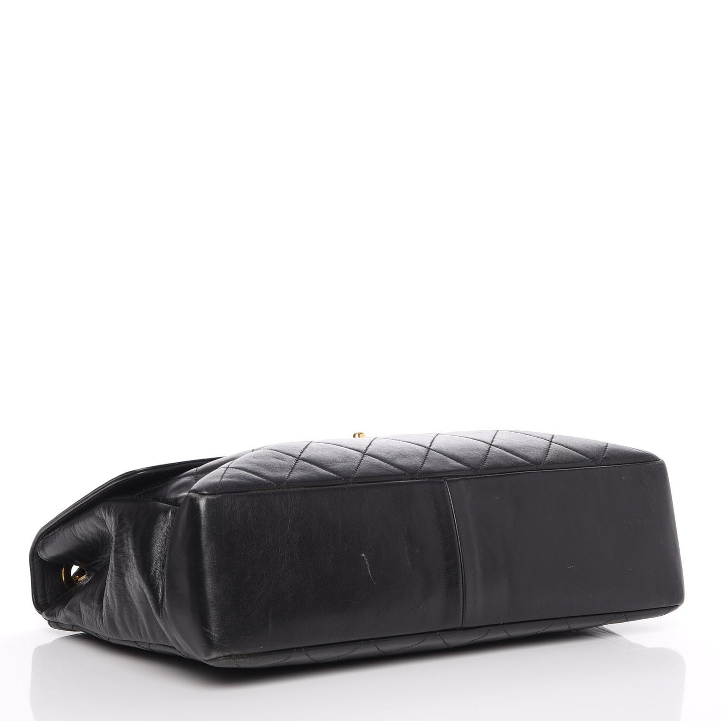 Lambskin Quilted XL Jumbo Single Flap Black