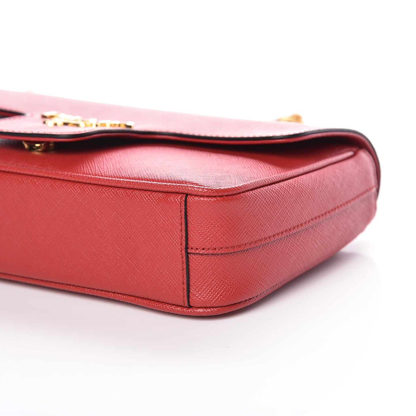 Saffiano Flap Shoulder Bag Fuoco