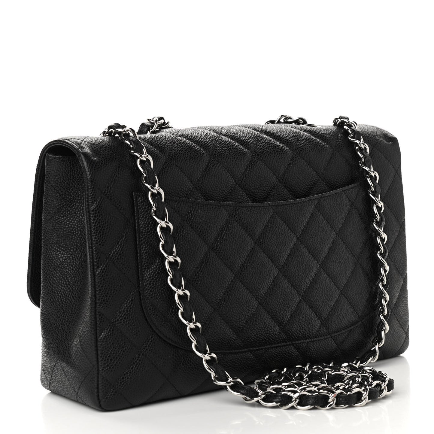 Caviar Quilted Jumbo Single Flap Black