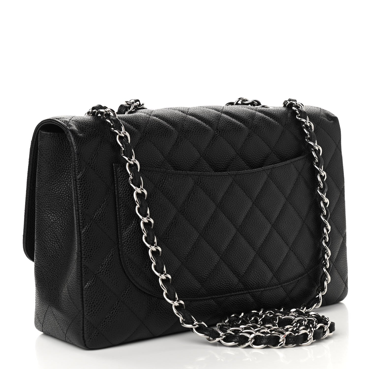 Chanel Caviar Quilted Jumbo Single Flap Black 3 of 10