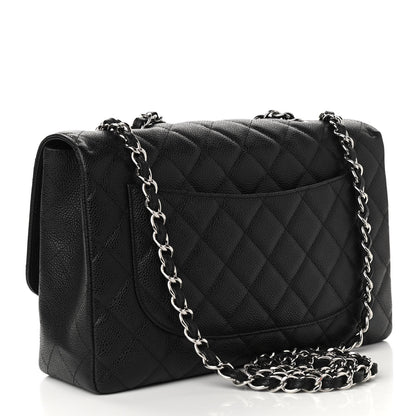 Chanel Caviar Quilted Jumbo Single Flap Black 3 of 10