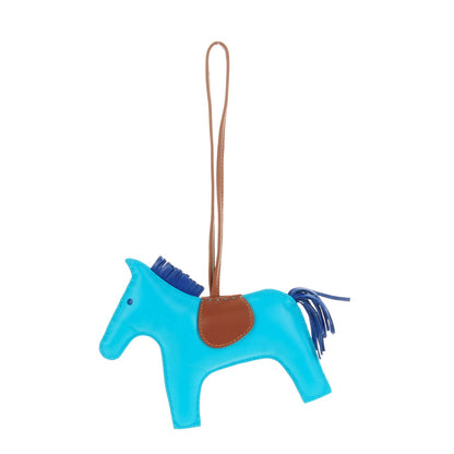 Hermes Milo Lambskin Grigri Rodeo Horse Bag Charm GM Bleu Azteque Bleu Electrique Fauve 1 of 3