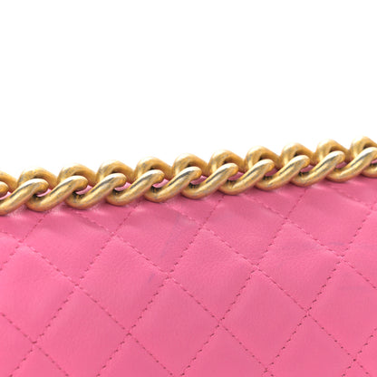 Chanel Calfskin Quilted Medium Boy Flap Pink 14 of 15