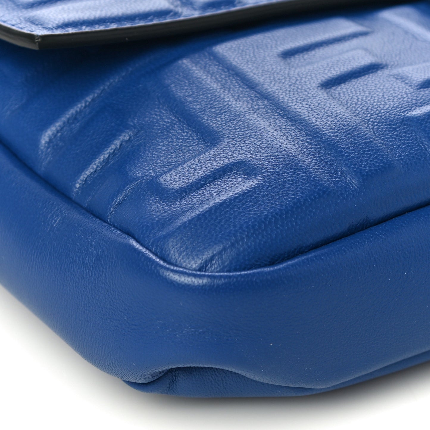 Nappa FF 1974 Embossed Belt Baguette Bag Blue Neon