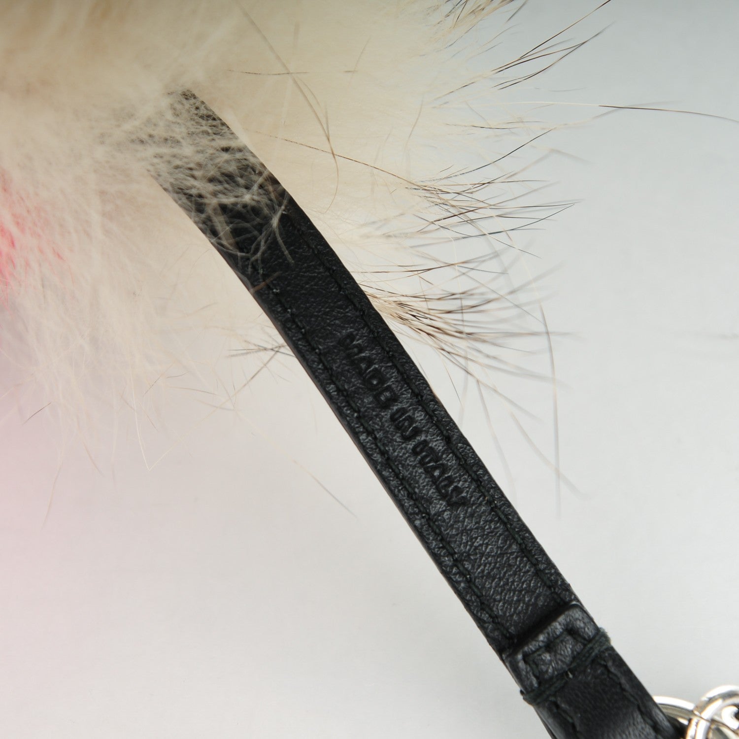 Fendi Mink Fox Rabbit Fur Vitello Flamingo Kurioso Monster Bag Bug Charm Beige Multicolor Black 3 of 4