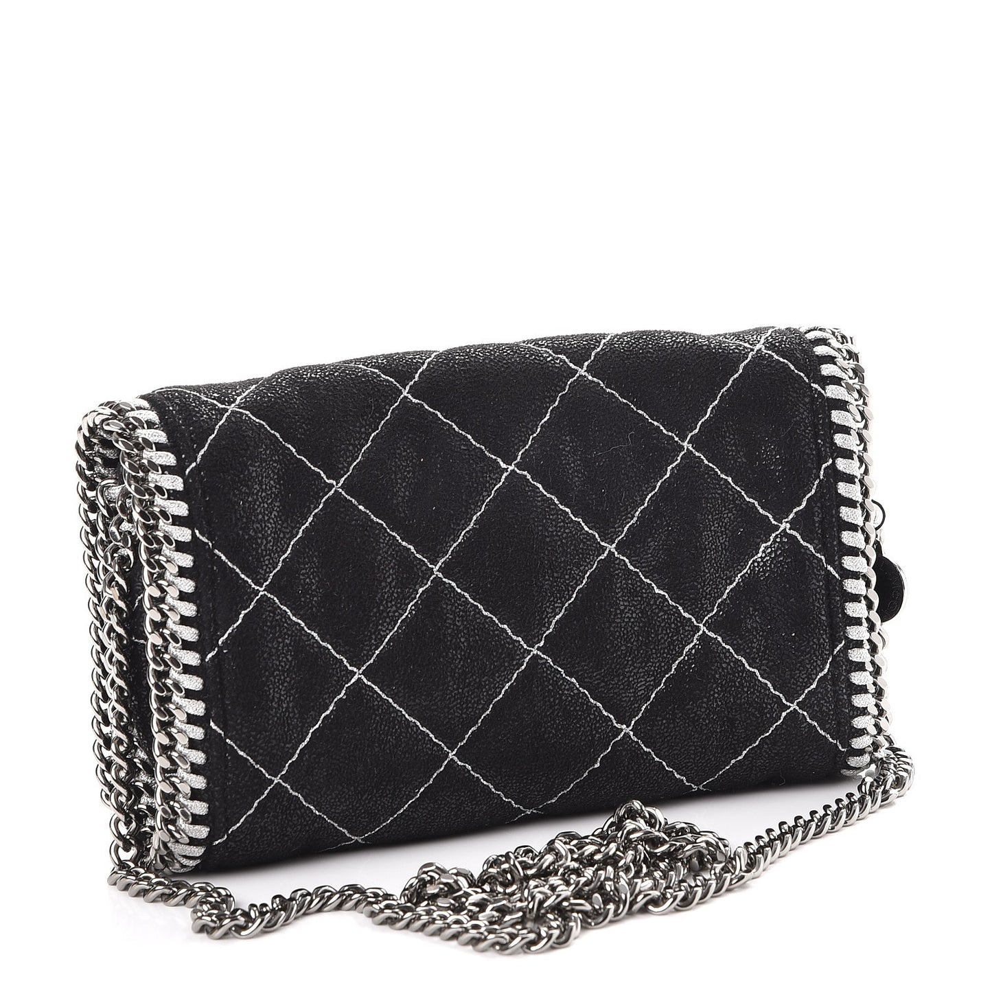 Shaggy Deer Quilted Falabella Crossbody Bag Black