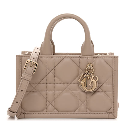 Christian Dior CHRISTIAN DIOR Calfskin Macrocannage Mini Book Tote Trench Beige 1 of 10