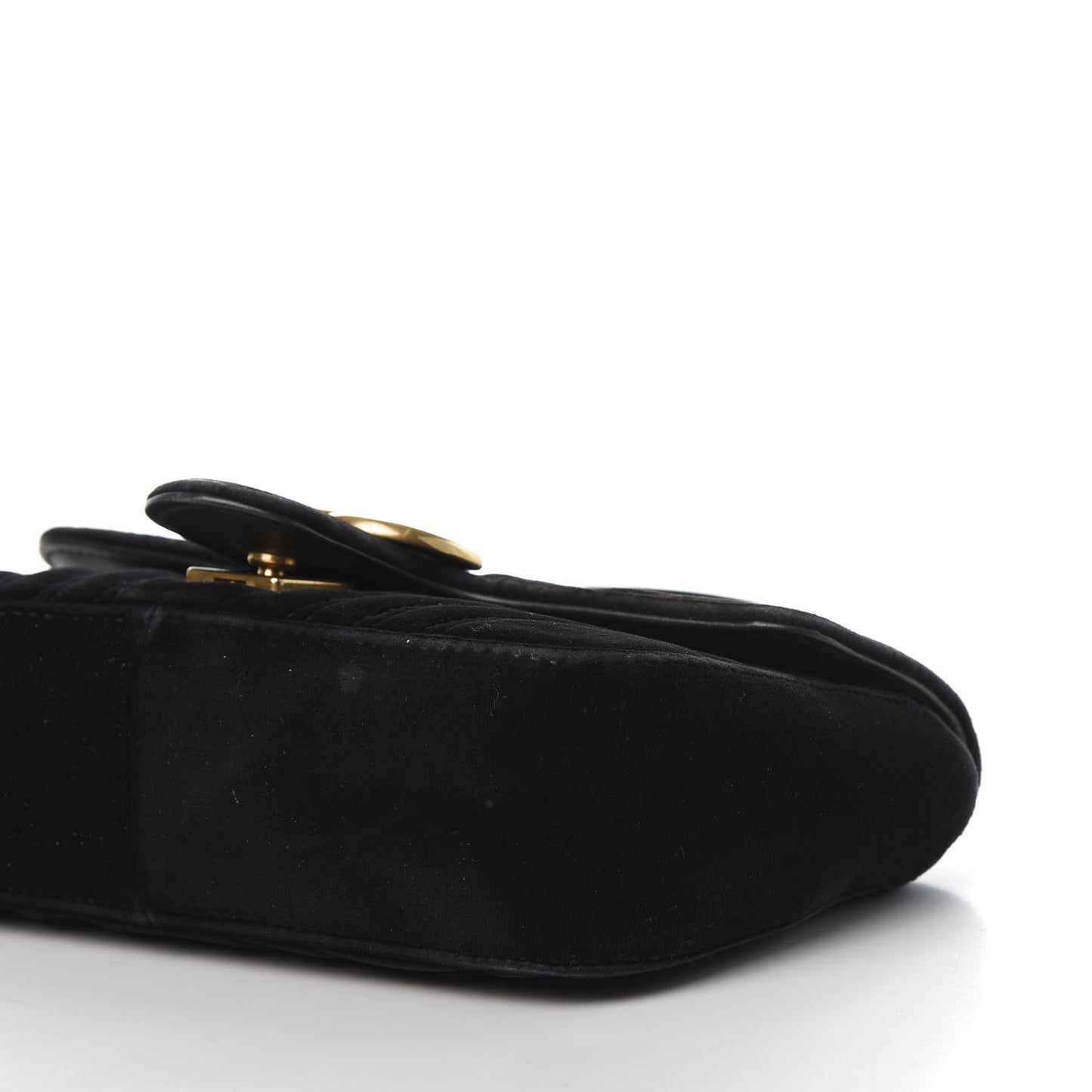 Velvet Matelasse Mini GG Marmont Shoulder Bag Black