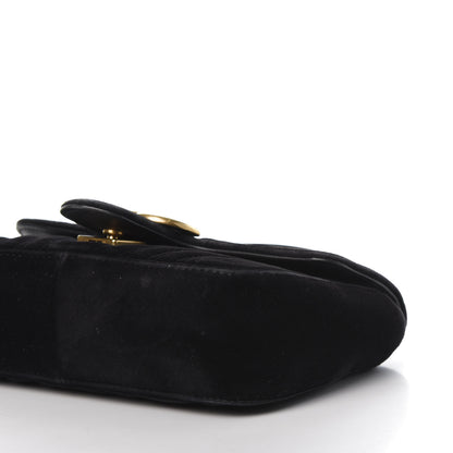 Gucci Velvet Matelasse Mini GG Marmont Shoulder Bag Black 14 of 19