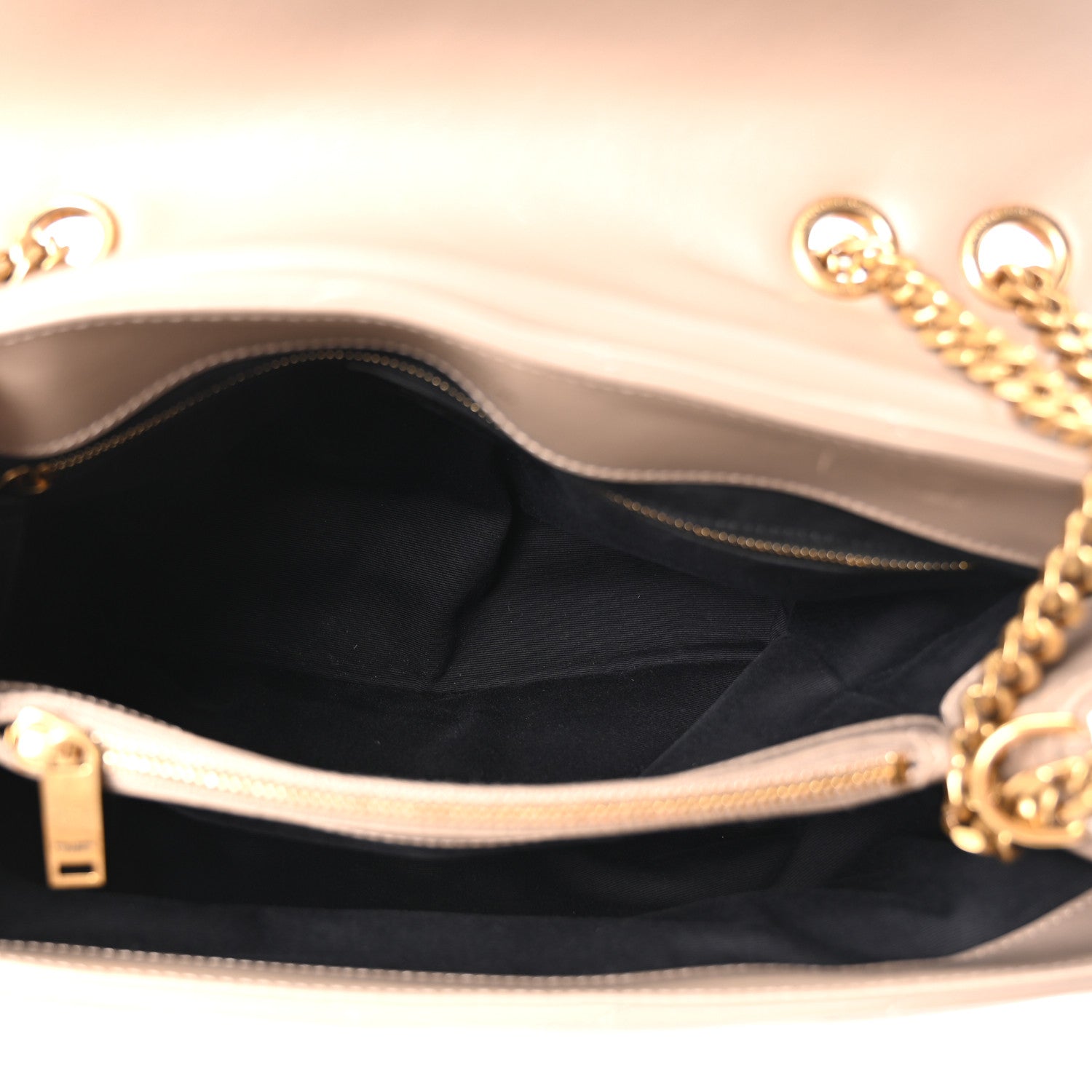 Saint Laurent Calfskin Y Quilted Monogram Medium Loulou Chain Satchel Dusty Grey 5 of 10