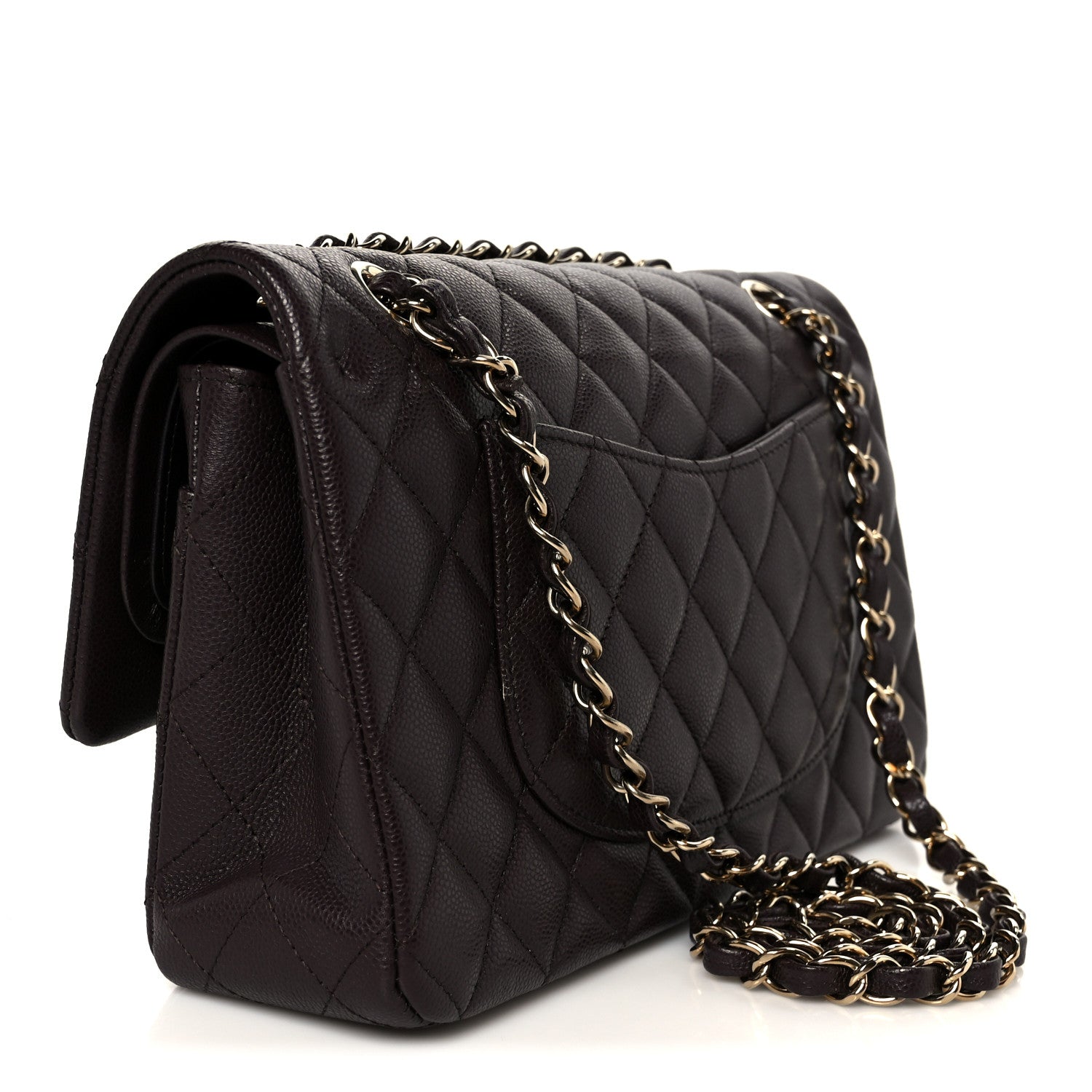 Chanel Caviar Quilted Medium Double Flap Dark Purple 3 of 11