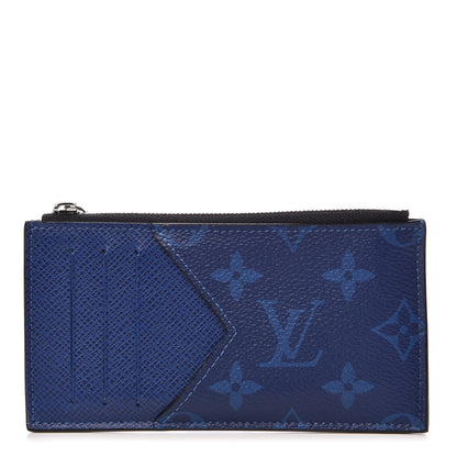 Louis Vuitton Monogram Taiga Coin Card Holder Cobalt 1 of 7