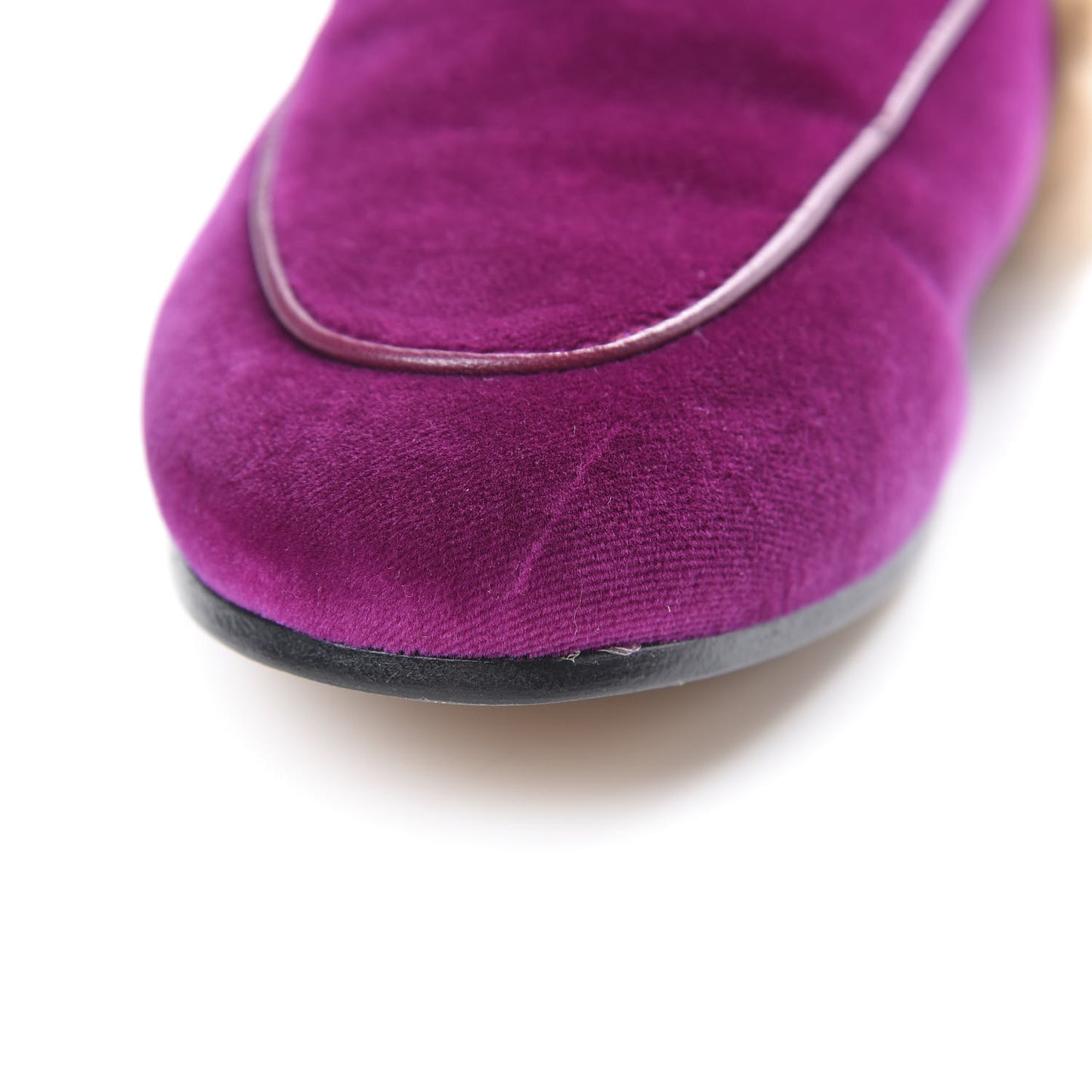 Velvet Fur Womens Princetown Slippers 37 Fucsia Violet Cyclamen Natural