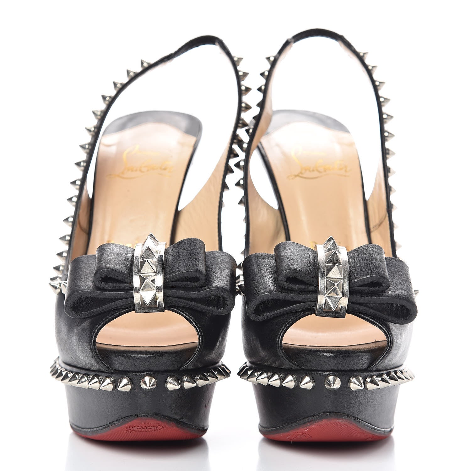 Christian Louboutin Calfskin Lady Clou Spikes VIP 150 Pumps 36.5 Black 2 of 7