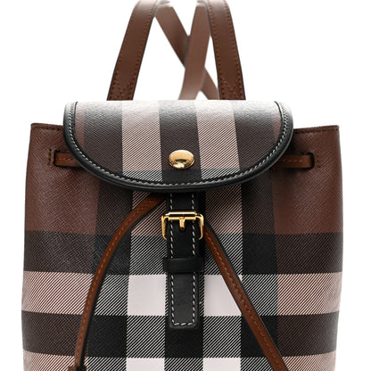 Burberry House Check Canvas Calfskin Micro Backpack Dark Birch Brown 7 of 9