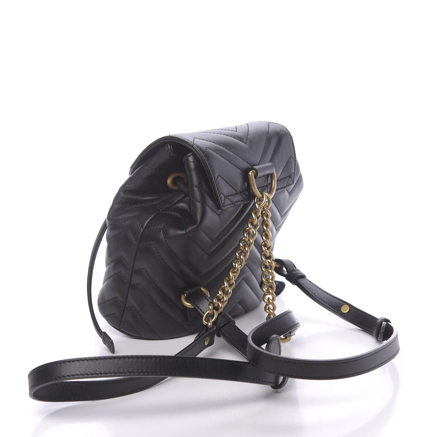Gucci Calfskin Matelasse GG Marmont Flap Backpack Black 2 of 9