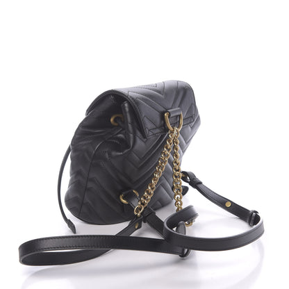 Gucci Calfskin Matelasse GG Marmont Flap Backpack Black 2 of 9