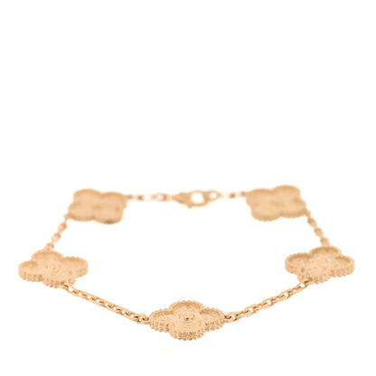 Van Cleef & Arpels 18K Yellow Gold 5 Motifs Vintage Alhambra Bracelet 1 of 4