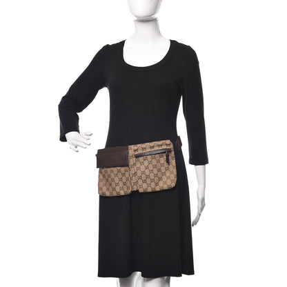 Gucci GG Monogram Double Pocket Belt Bag Dark Brown 2 of 9