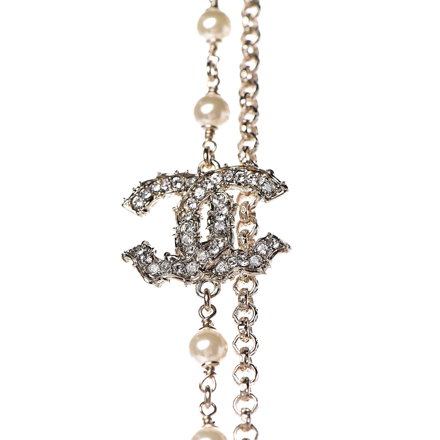 Chanel Pearl Crystal Camellia Express Multistrand Necklace Gold 6 of 7