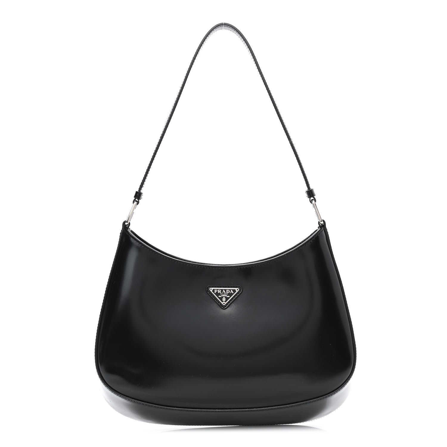 Prada Spazzolato Cleo Shoulder Bag Black 1 of 10