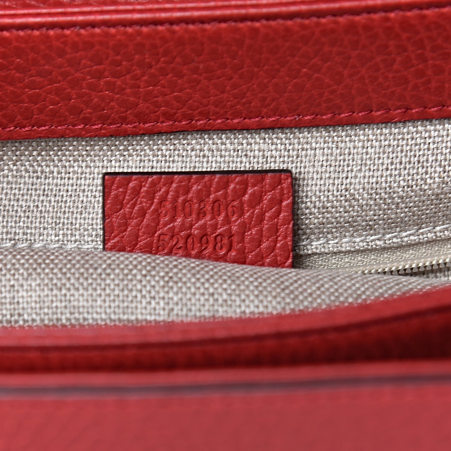 Gucci Dollar Calfskin Medium Interlocking G Top Handle Shoulder Bag Red 7 of 10