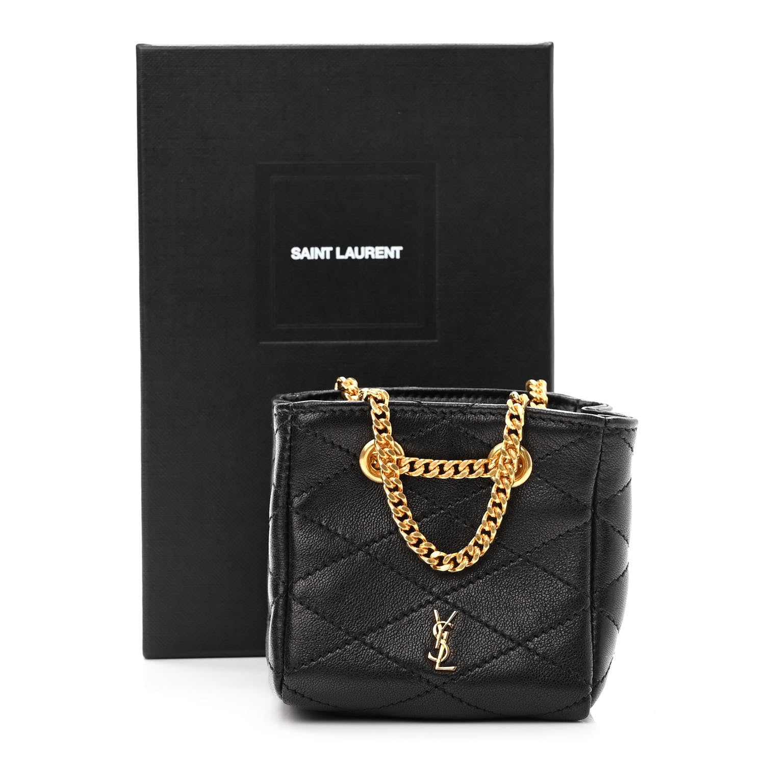 Saint Laurent Lambskin Quilted Baby Bucket Bag Black 9 of 9