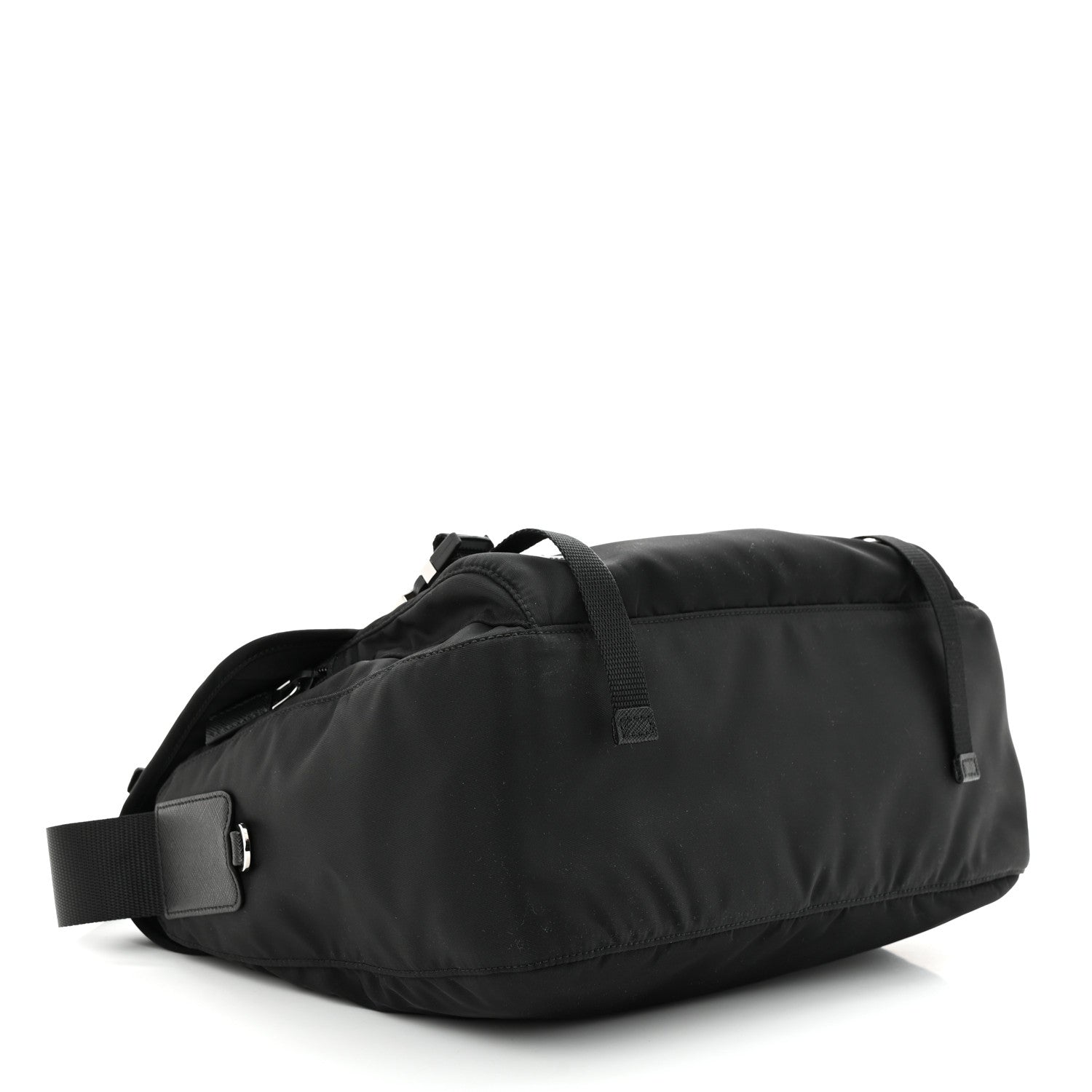 Prada Nylon Vela Double Snap Buckle Messenger Bag Black 4 of 12