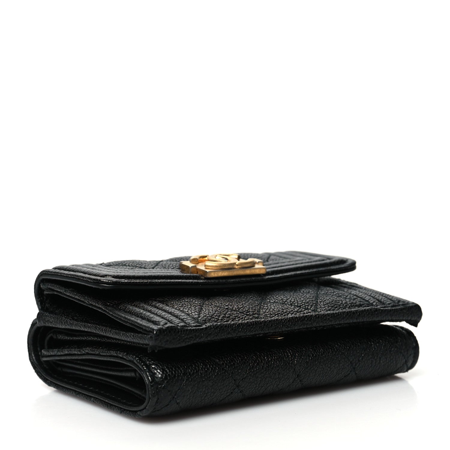 Chanel Caviar Quilted Small Boy Flap Wallet Black 4 of 12