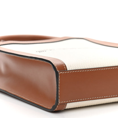 Celine Canvas Calfskin St. Tropez Mini Vertical Cabas Natural Tan 8 of 9