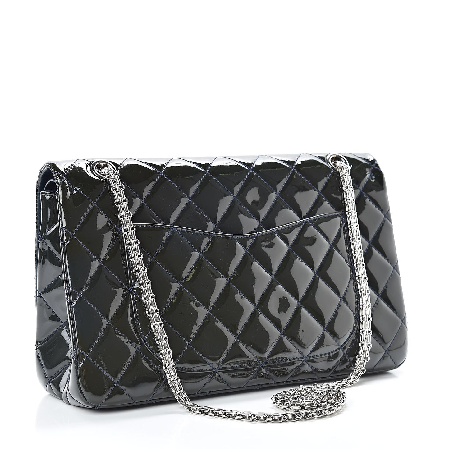Patent Quilted 2.55 Reissue 227 Flap Dark Blue