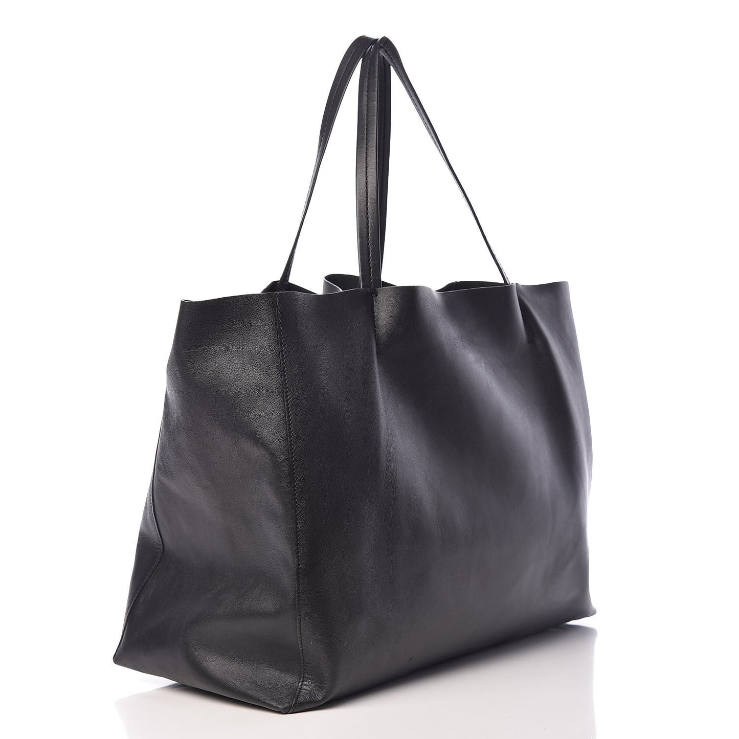 Grained Calfskin Horizontal Cabas Black