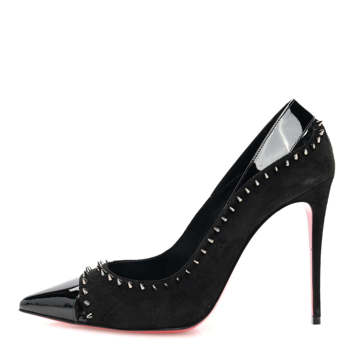 Christian Louboutin Veau Velours Duvette 100 Pumps 37 Black Gun 1 of 7
