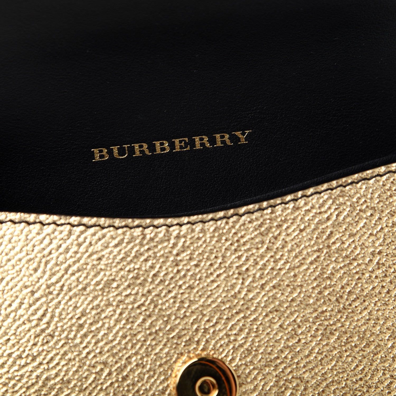 Burberry Metallic Soft Grain Calfskin Mini Phone Buckle Bag Gold 8 of 8