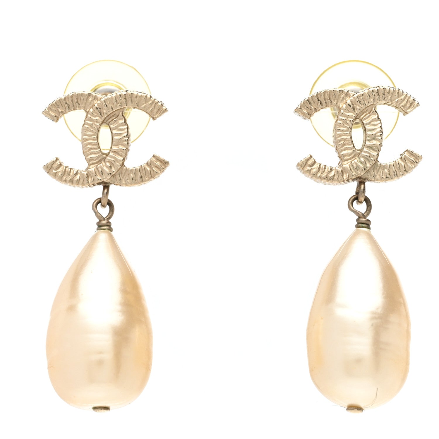 Chanel Pearl CC Teardrop Earrings Gold 1 of 6
