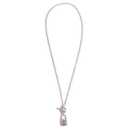 Hermes Sterling Silver Amulette Cadenas Kelly Pendant Necklace 2 of 7