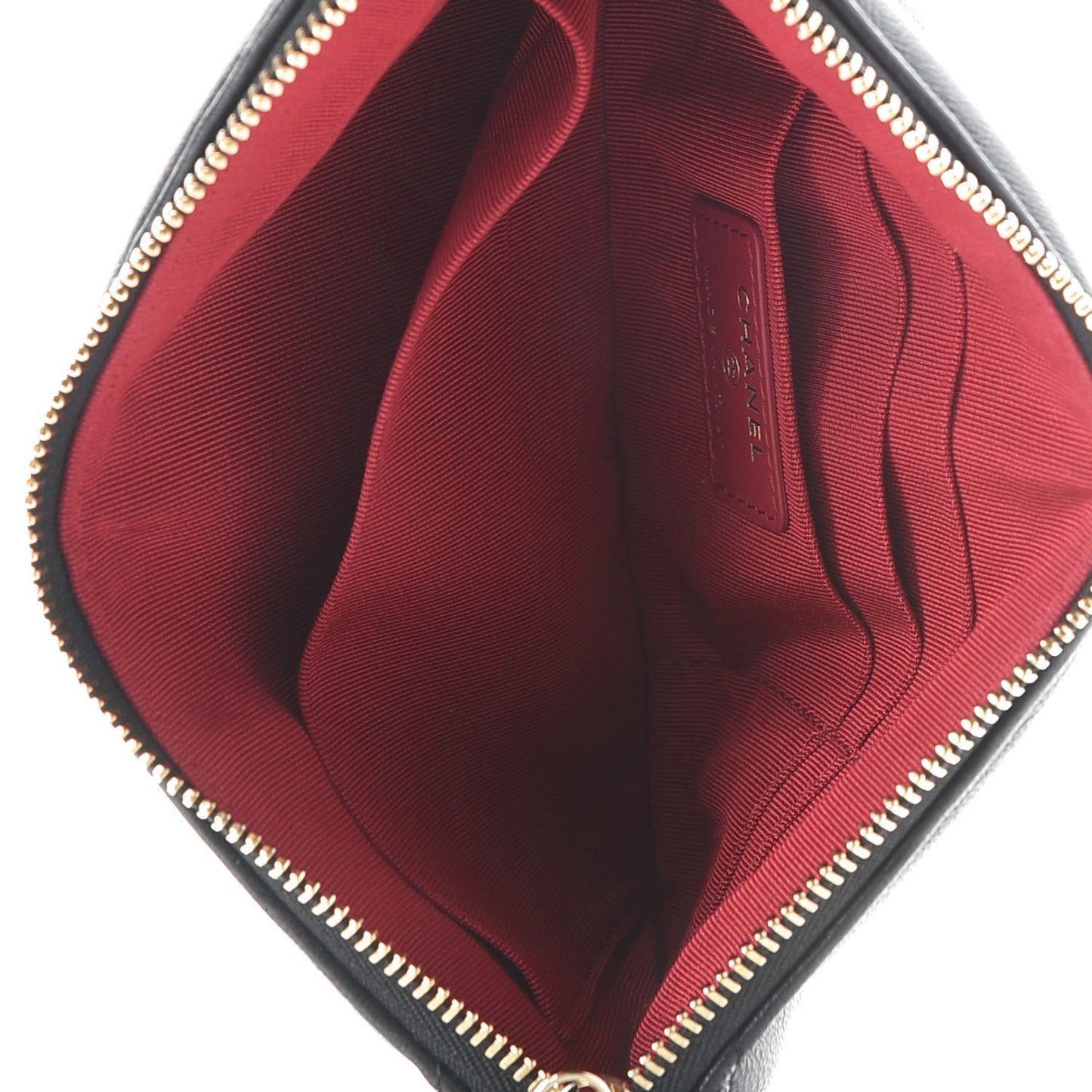 Shiny Goatskin Quilted Small 19 Pouch Black
