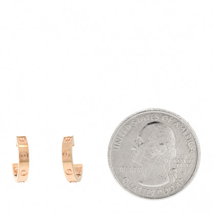 Cartier 18K Pink Gold Small LOVE Hoop Earrings 2 of 6