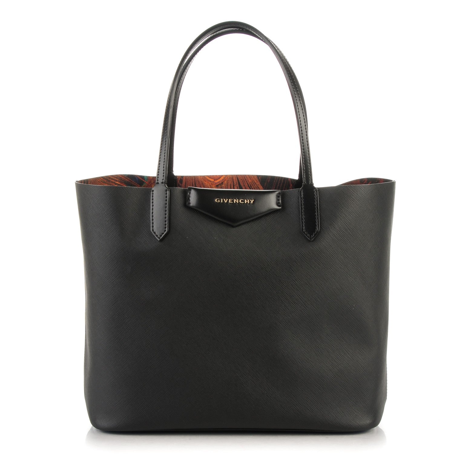Givenchy Coated Canvas Peacock Print Small Antigona Tote Black 1 of 9